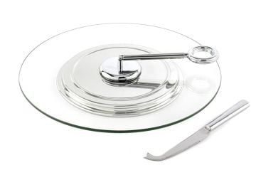 Cam Peynir Sevis Tabağı Seti 31x20cm