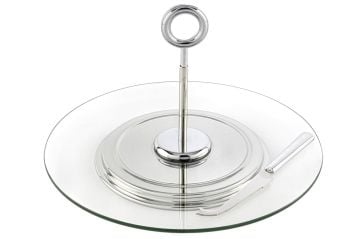 Cam Peynir Sevis Tabağı Seti 31x20cm