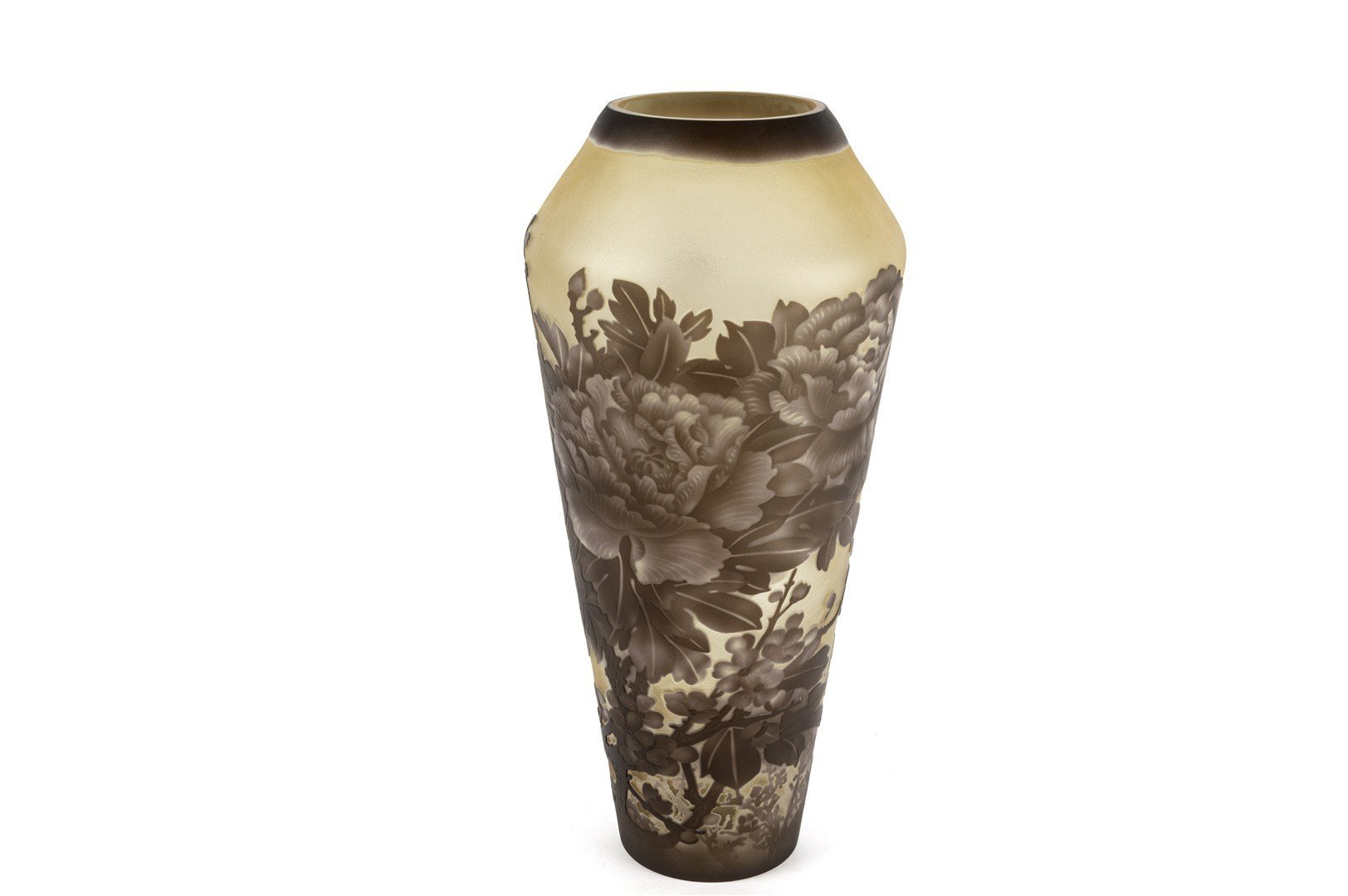 Kahverengi Çiçekli Vazo 21x44cm