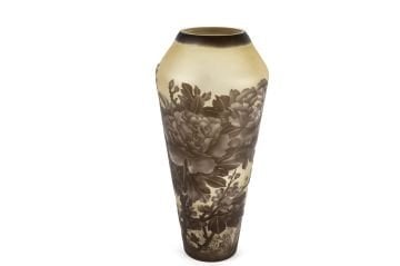 Kahverengi Çiçekli Vazo 21x44cm