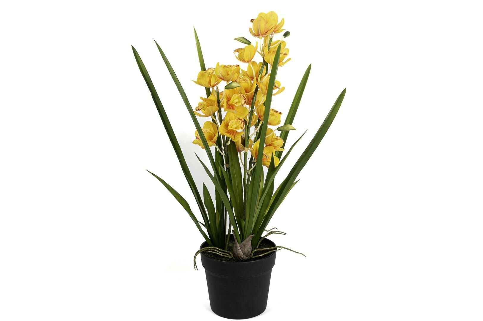 Sarı Yapay Simbidyum Orkide 58cm