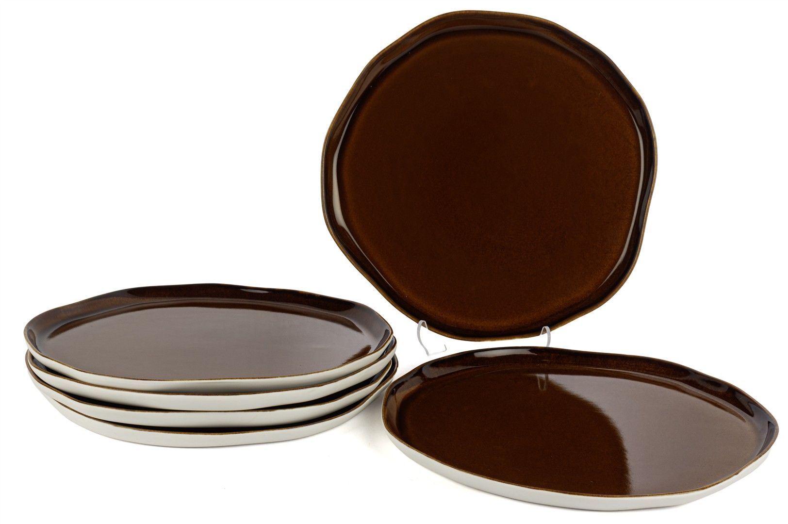 Beyaz Karamel 6lı Servis Tabağı 25cm