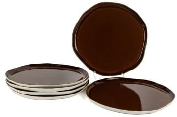 Beyaz Karamel 6lı Servis Tabağı 25cm