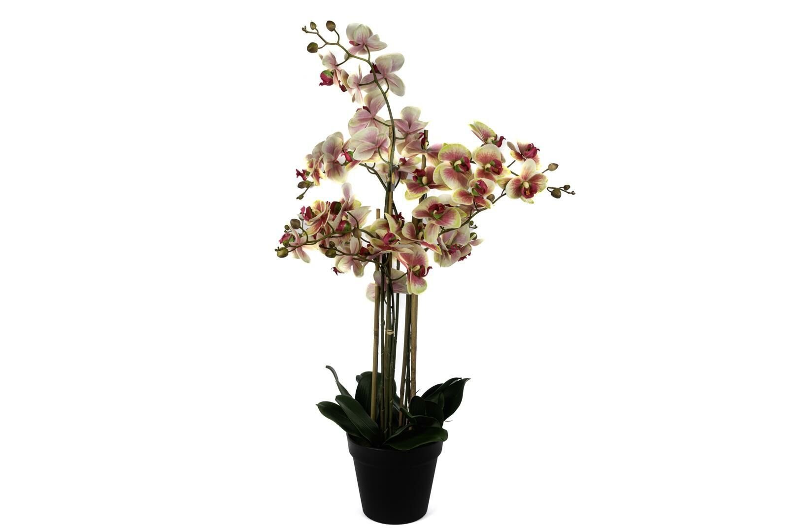 Krem Pembe 8li Yapay Orkide 110cm