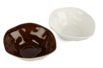 Beyaz Karamel 2li Kase 20cm