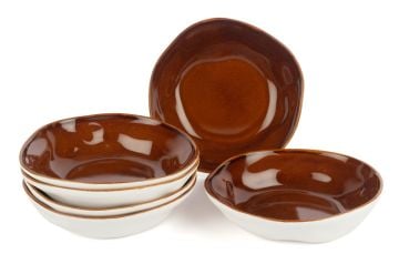 Beyaz Karamel 6lı Kase 18cm