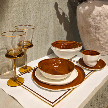 Beyaz Karamel 6lı Kase 18cm