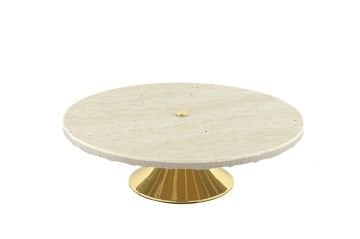 Gold Ayaklı Granit Servis Tabağı 25x8cm