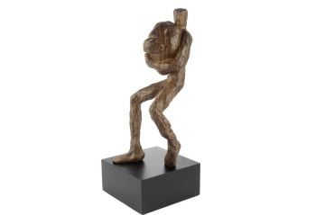 Metal Standlı Top Taşıyan Adam Dekoratif Obje 22x22x56cm