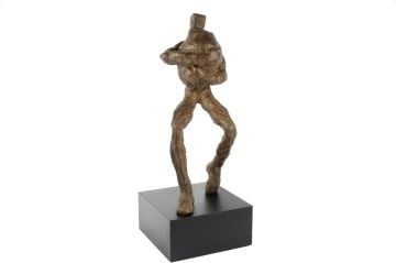 Metal Standlı Top Taşıyan Adam Dekoratif Obje 22x22x56cm