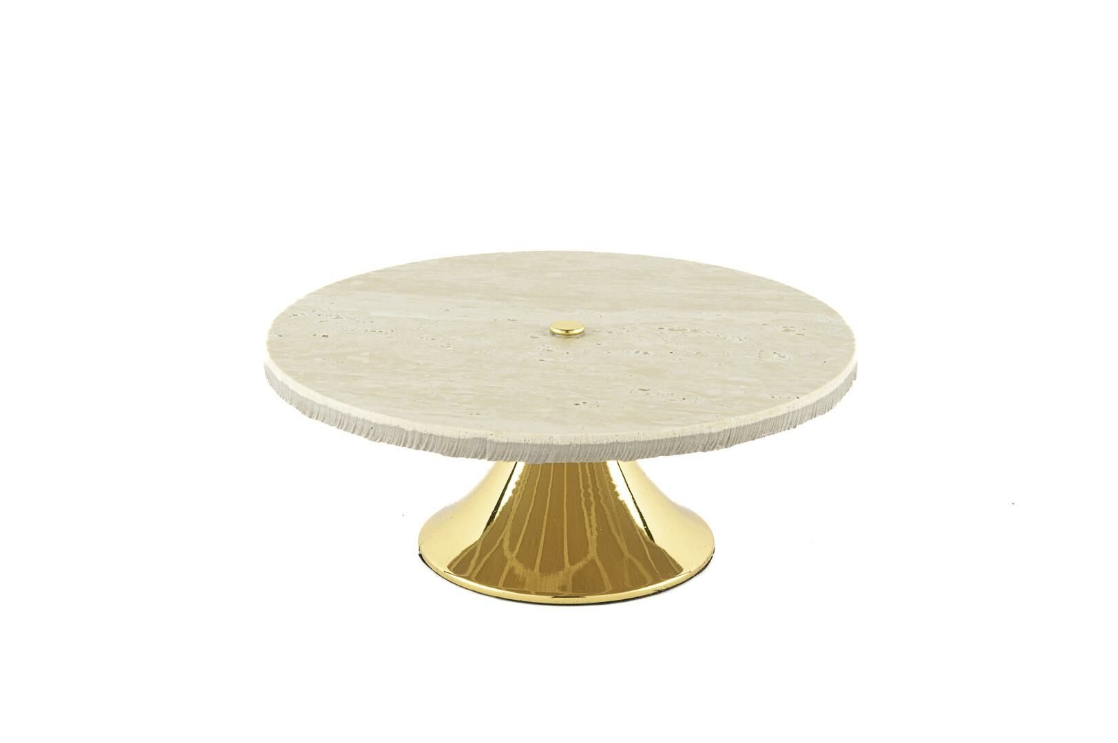 Gold Ayaklı Granit Servis Tabağı 20x8cm