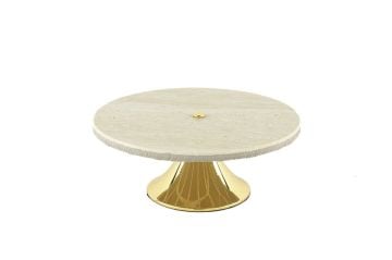 Gold Ayaklı Granit Servis Tabağı 20x8cm