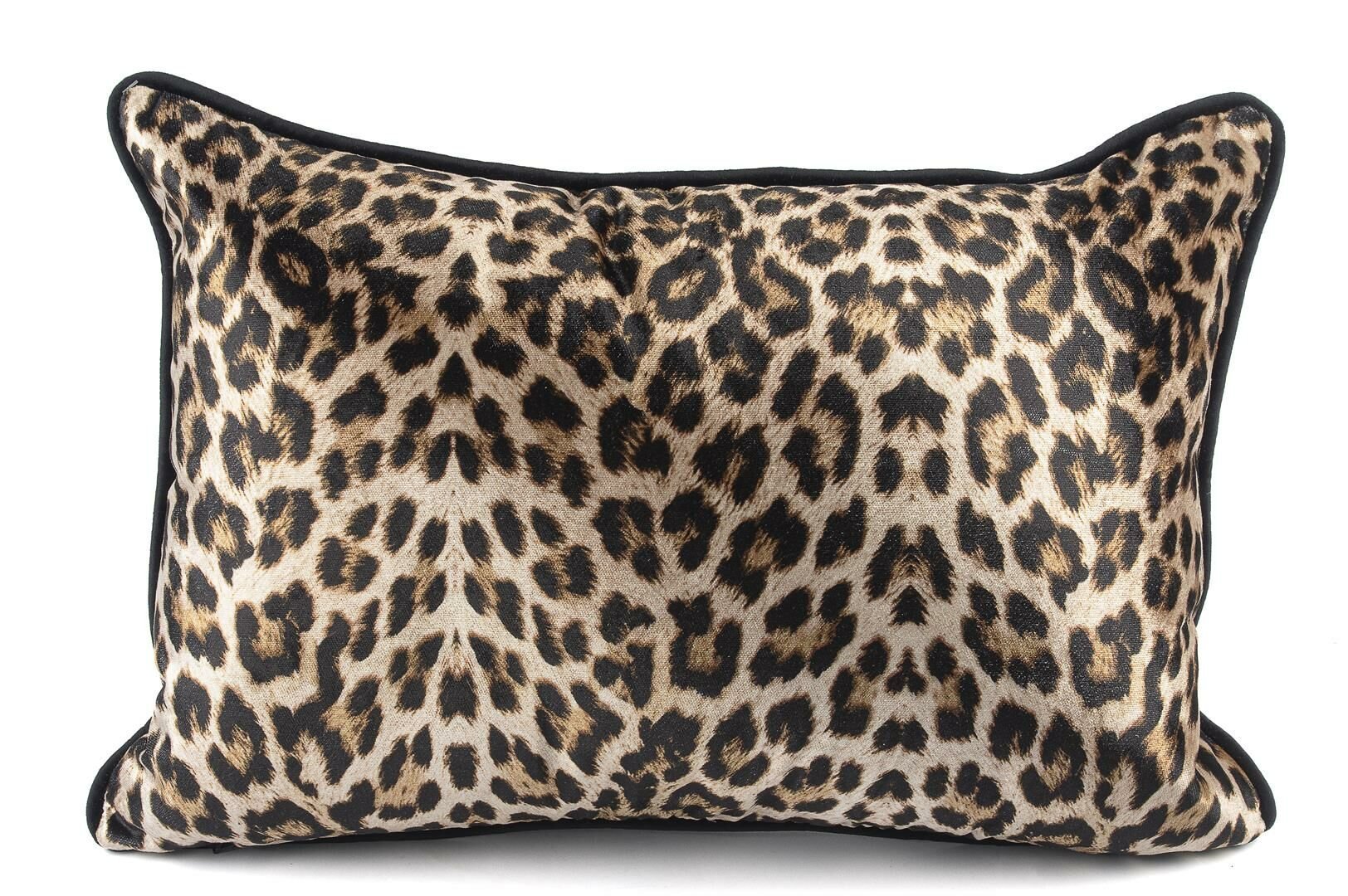 Siyah leopar kadife 35x50 yastık