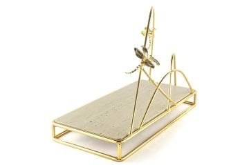Gold Metal Granit Sunumluk 44x21x30cm