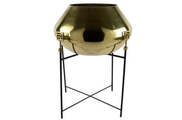 Siyah Standlı Gold Saksı 41x63cm