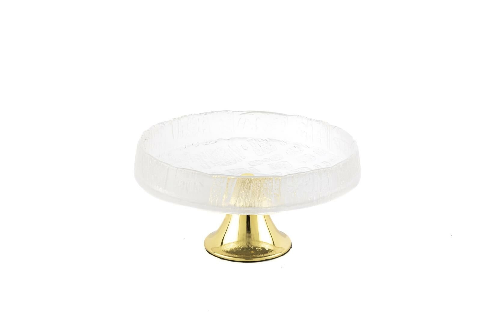 Gold Ayaklı Cam Servis 18x9cm