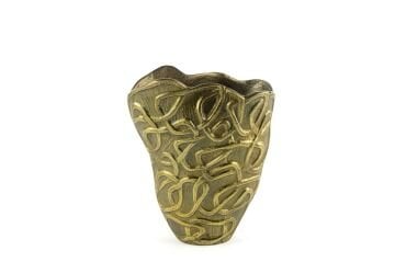 Antik Gold Düğümlü Vazo 14x23x27cm