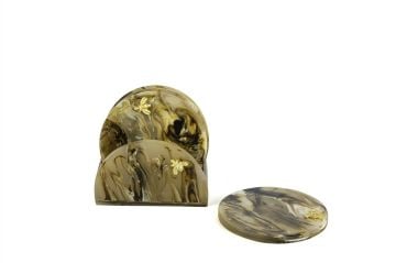 Bee Lux 4lü Kahverengi Bardak Altlığı