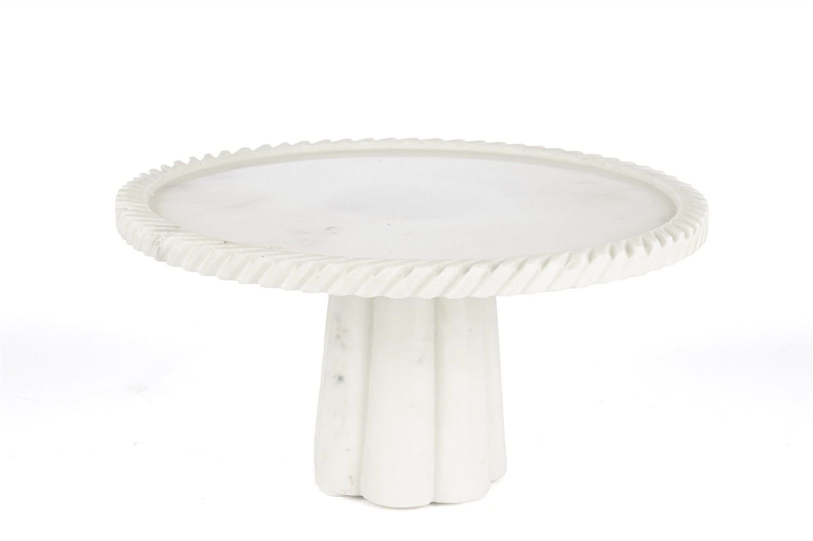 Beyaz Mermer Kek Standı 15x28cm