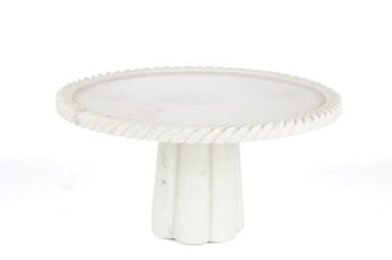 Beyaz Mermer Kek Standı 15x28cm