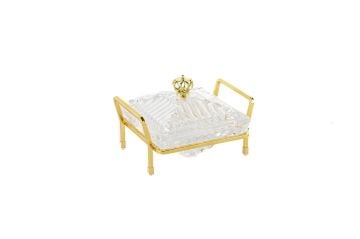 Gold Standlı Kapaklı Servis 12x10x8cm