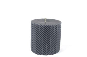 Balık sırtı Koyu gri Silindir 10x10 mum