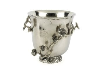 Antik Silver Sarmaşık Çiçek Şarap Soğutucu 28x24cm