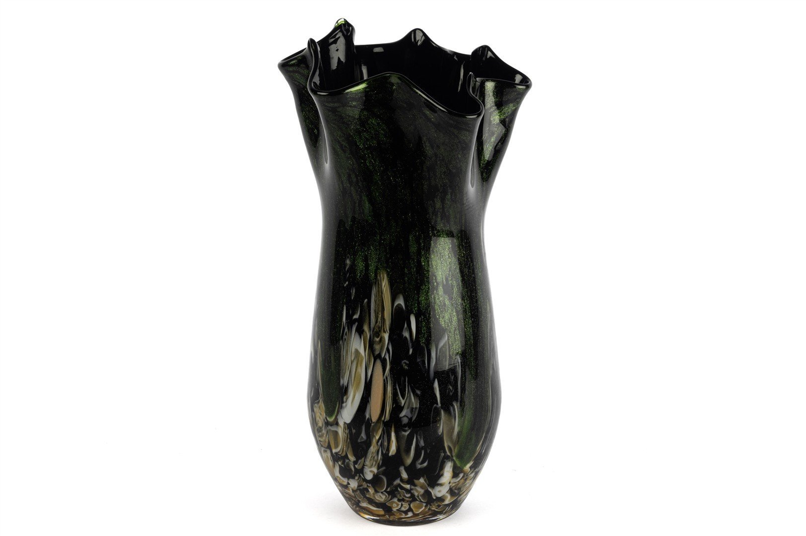 Yeşil Simli Vazo 20x39cm