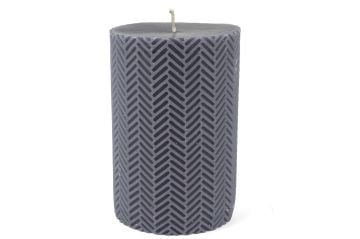 Balık sırtı Koyu gri Silindir 10x15 mum