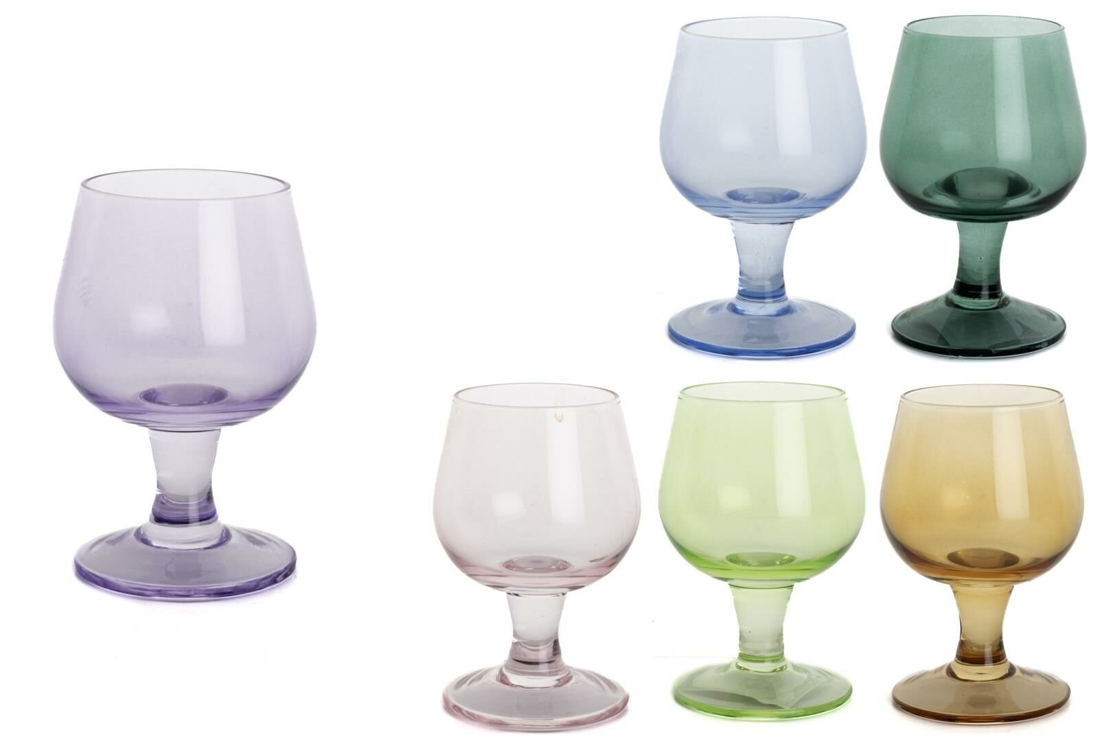 Lüster Mix 6lı Ayaklı Cam Bardak 110ml