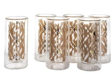 Gold Desenli 6lı Cam Likör Bardağı 70ml