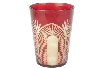 Kırmızı Cam Mum 19x24cm
