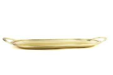 Altın Oval Kulplu Metal Tepsi 58x26cm