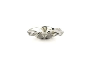 Antik Silver Parlak Kabuk Kase 19x8cm