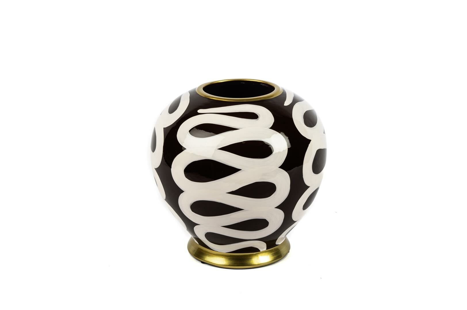 Bordo Beyaz Desenli Vazo 20x20cm