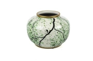 Yeşil Kuşlu Vazo 26x20cm