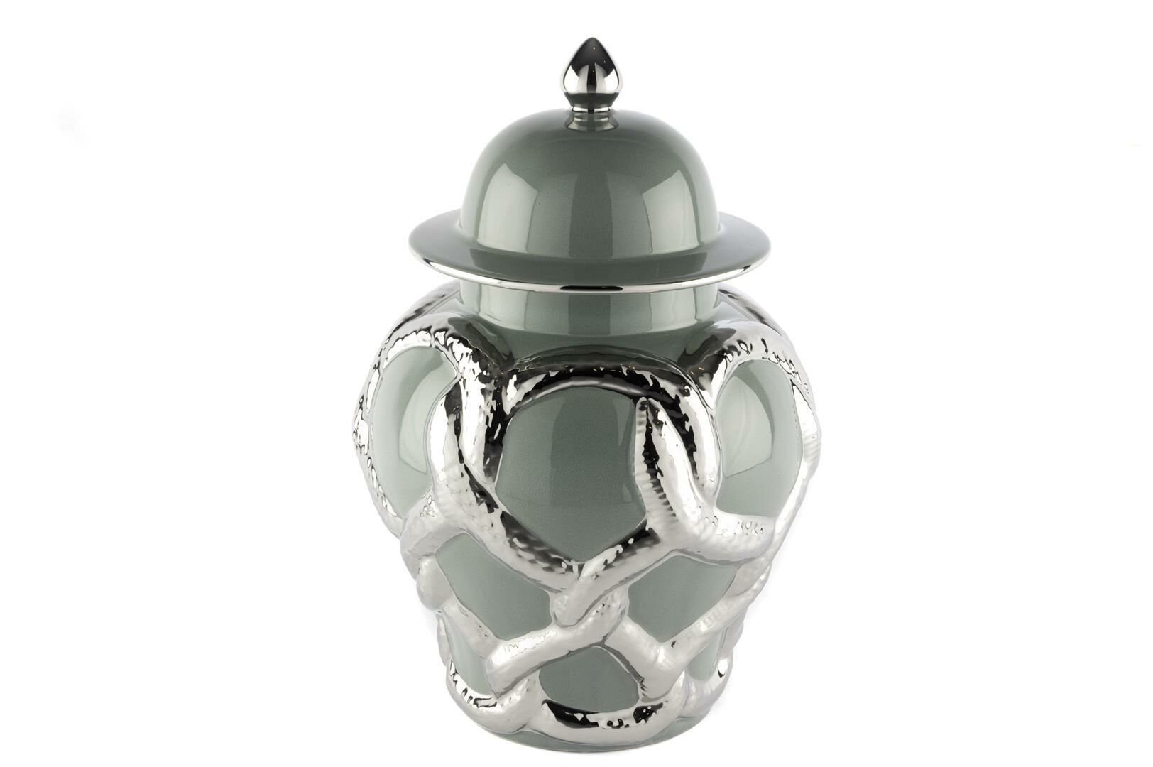 Silver Kabartmalı Gri Küp 25x25x40cm