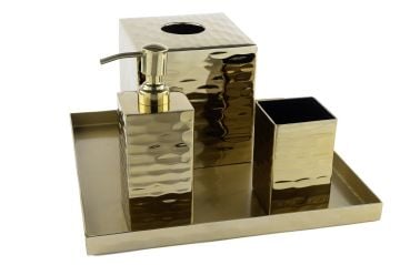 Mavis Gold Tepsili Banyo Seti 30x30x20cm