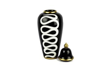 Siyah Beyaz Desenli Küp 20x45cm