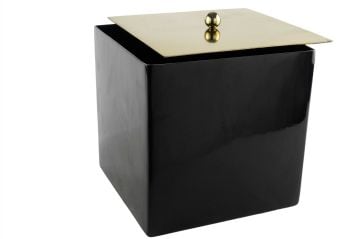 Luna Siyah Gold Çöp Kovası 23x24cm