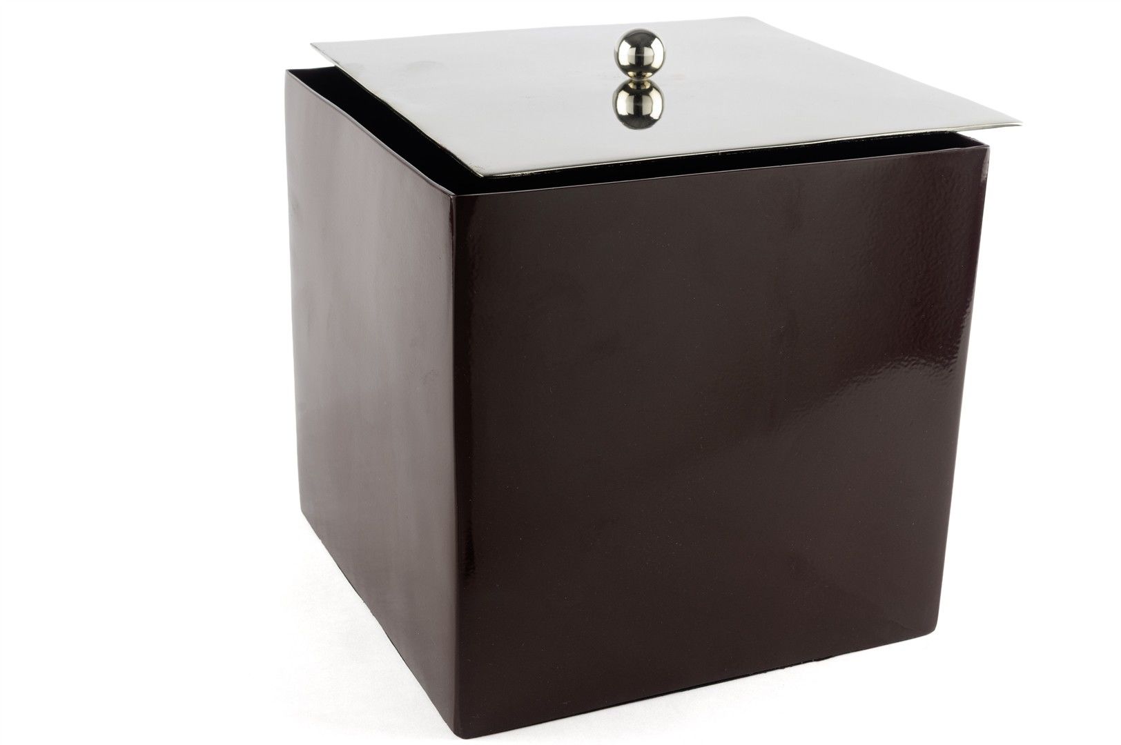 Luna Bordo Gümüş Çöp Kovası 23x24cm