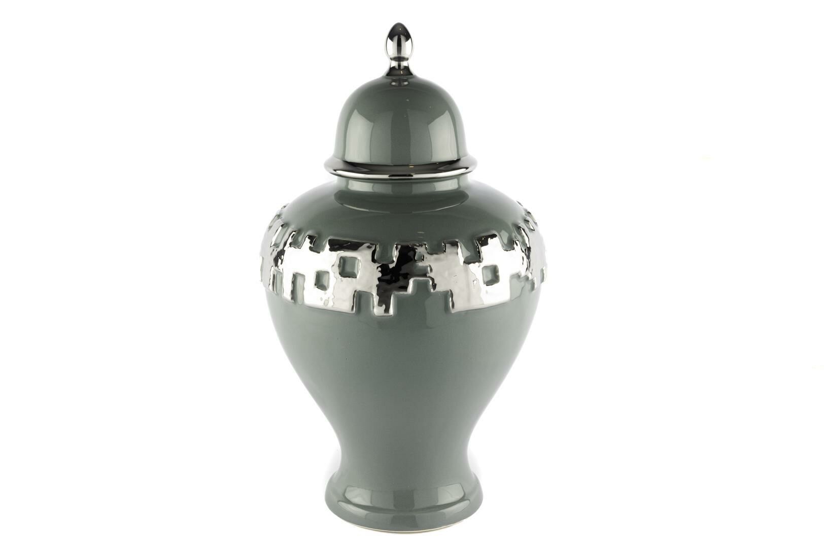 Silver Şeritli Grey Küp 27x27x46cm