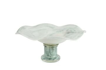 Alba Glass Cam Ayaklı Dek Tabak 31x29x14cm