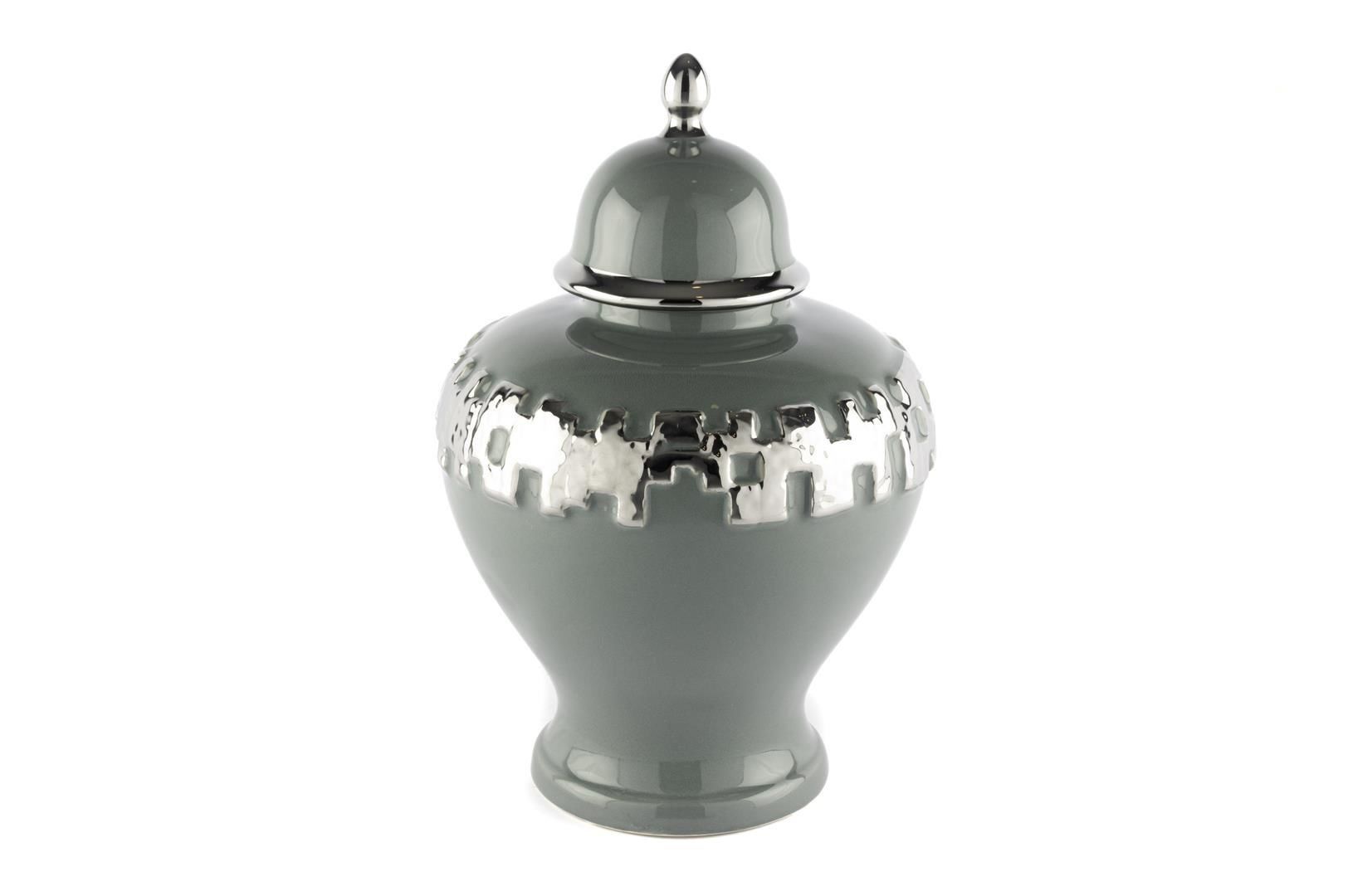 Silver Şeritli Grey Küp 24x24x36cm