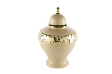 Gold Şeritli Somon Küp 24x24x36cm