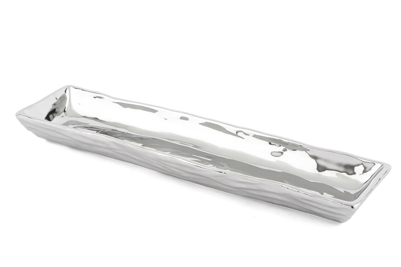 Gümüş Dikdörtgen Servis Tabağı 36x9cm