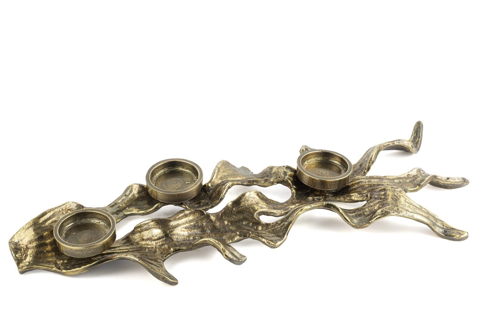 Antik Gold Mercan 3lü Mumluk 60x24cm