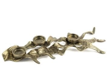 Antik Gold Mercan 3lü Mumluk 60x24cm