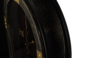 Gold Siyah Ahşap Oval Duvar Saati 41x102cm