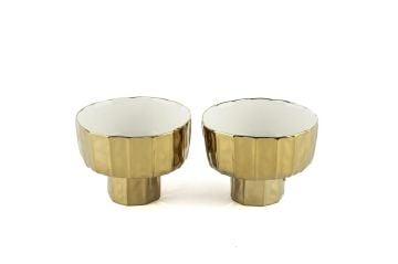 Beyaz Gold 2li Ayaklı Kase Seti 11x8cm